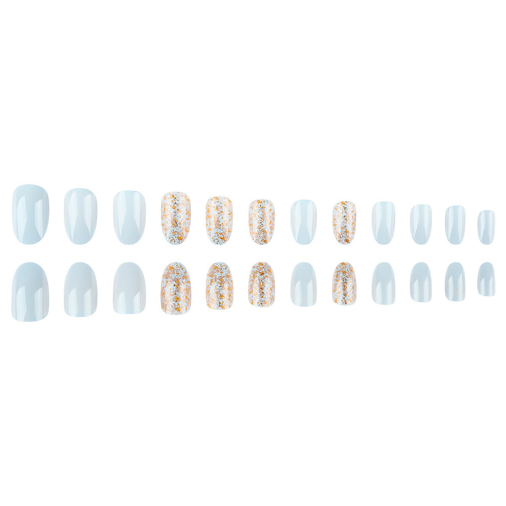 Elegant Press-On Nail Art Set with Glitter Accents Kalsten