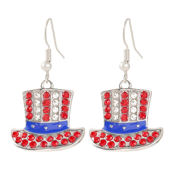 Women nan enamel horseshoe earrings with star motif and fishhook closure Kalsten