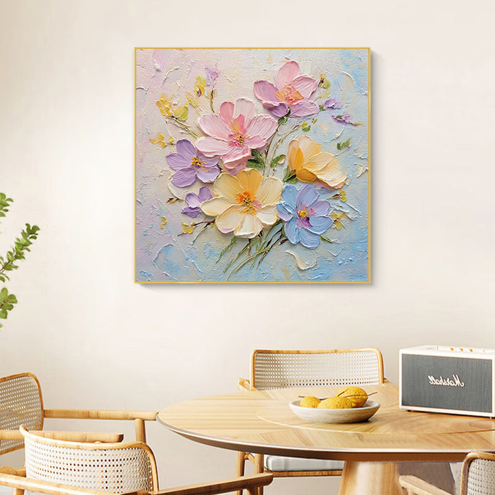 Hand-Painted Floral Canvas Wall Art