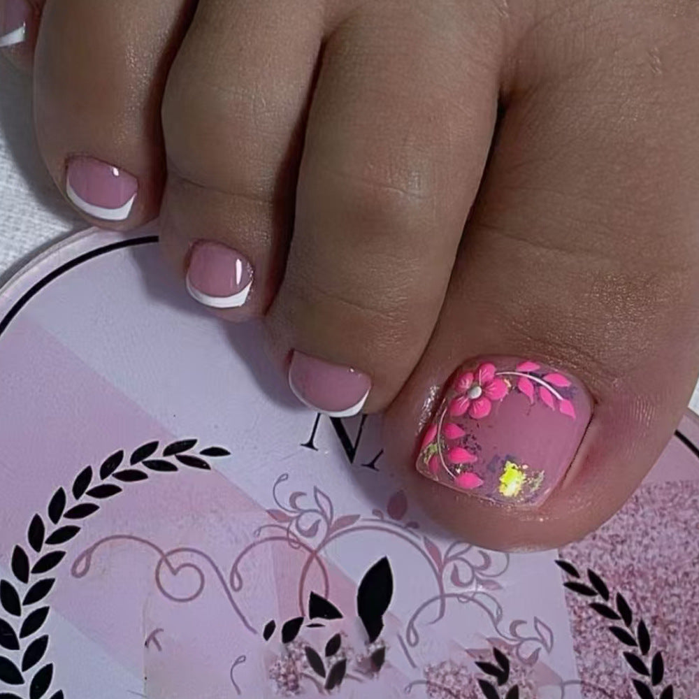 Decorative Floral Press-On Toenails Kalsten