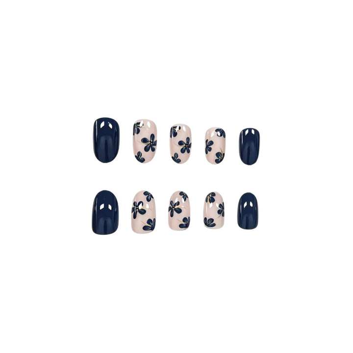 Floral Accented Press-On Nail Art Kalsten
