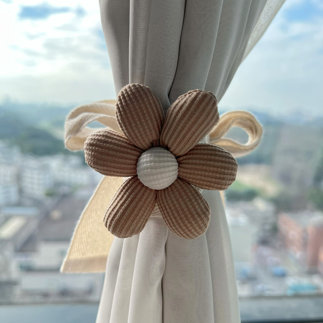 Plush Bear Curtain Tieback with Elastic Loop and Soft Teddy Face