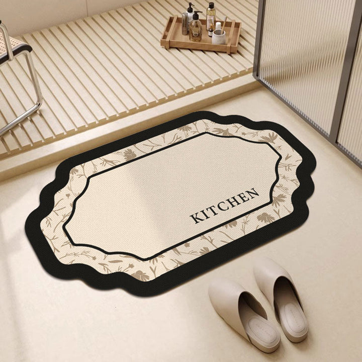 Elegant Floral Design Bath Mat