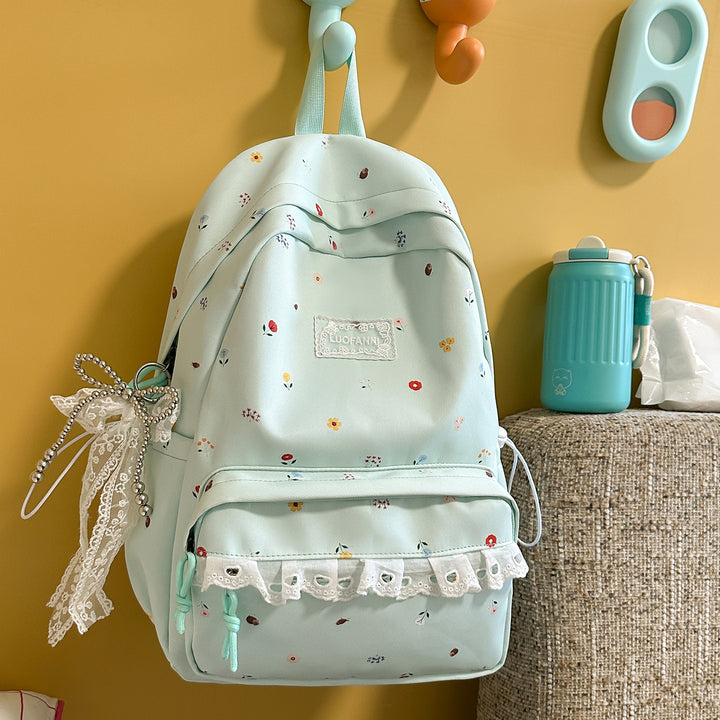 Decorative Floral-Embellished Backpack Kalsten