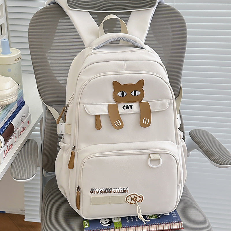 Playful Cat-Themed School Backpack Kalsten