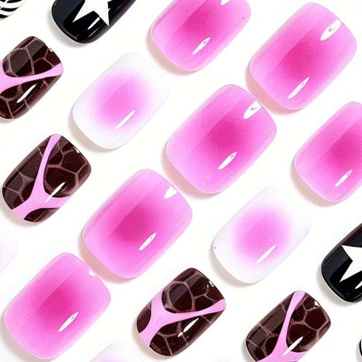 Artistic Press-On Nail Set with Unique Patterns Kalsten