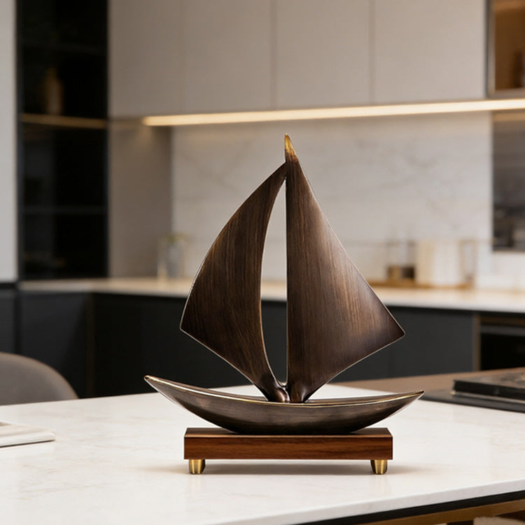 Nautical-Themed Decorative Sailboat Sculpture