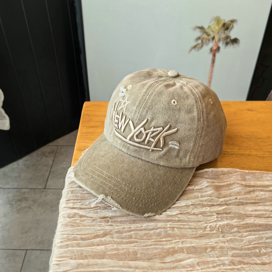 Distressed Denim Classic Cap