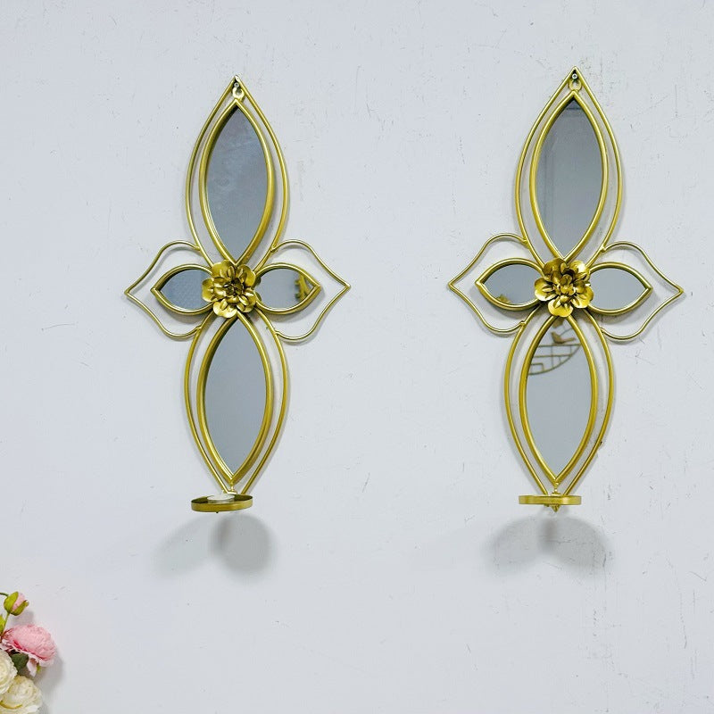 Elegant Floral Wall Mirror with Decorative Metal Design Kalsten