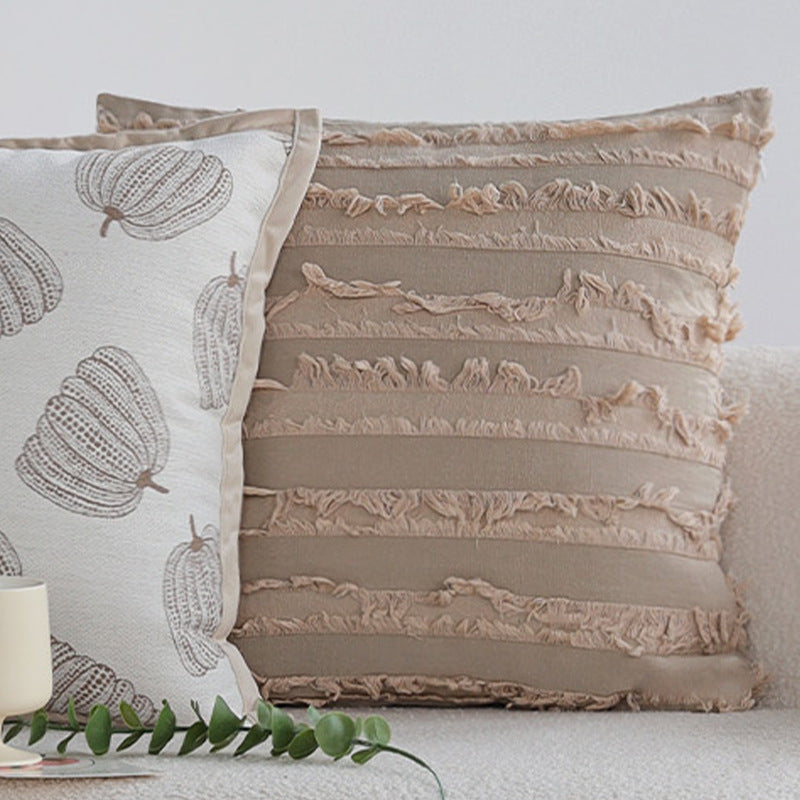 Decorative cushion with structured stripes and soft cotton cover Kalsten