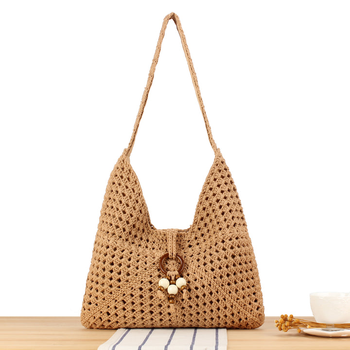 Handbag made of hand-knotted natural material with chic tassel decoration Kalsten