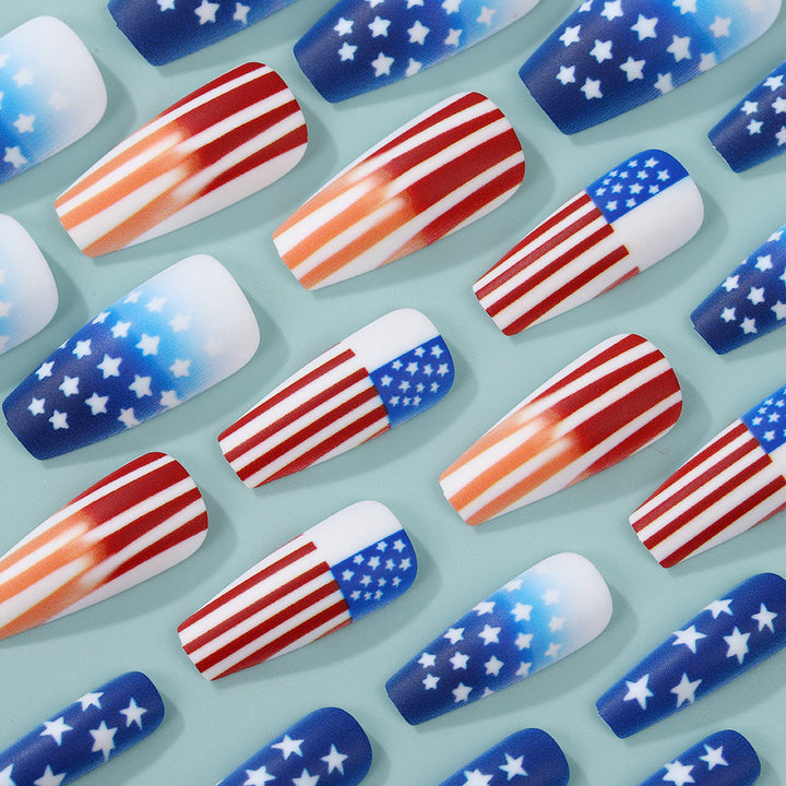 Patriotic style artificial nails Kalsten