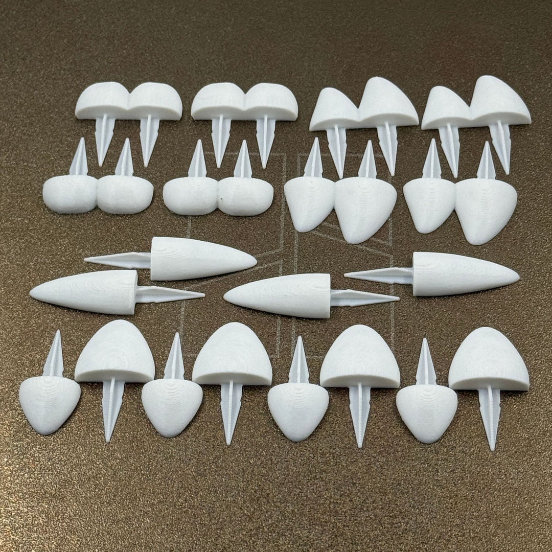 Plastic safety noses with mounting pins for plush toy and crafting projects