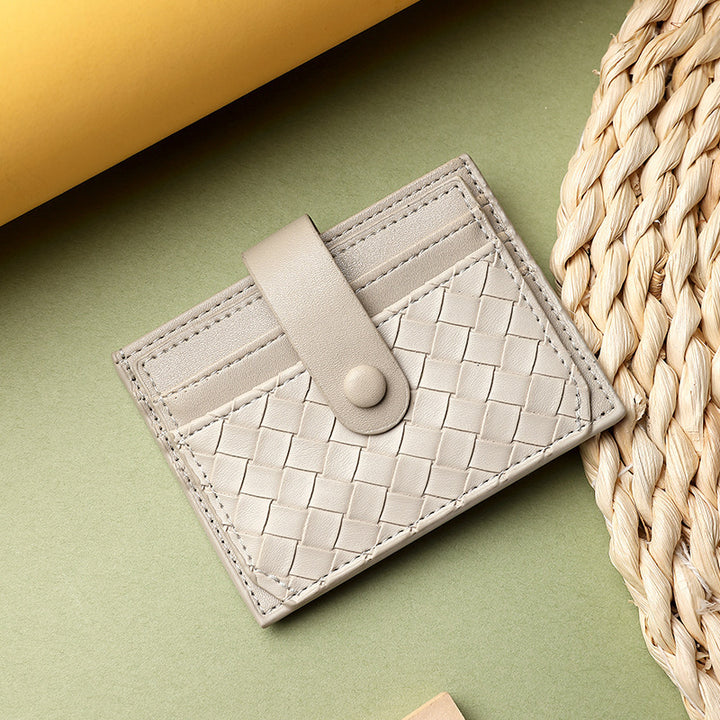 Braided Leather Card Holder Wallet Kalsten
