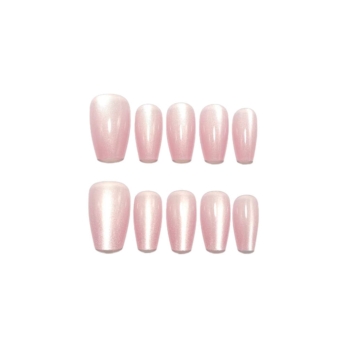 Shiny artificial nails with soft pink effect Kalsten
