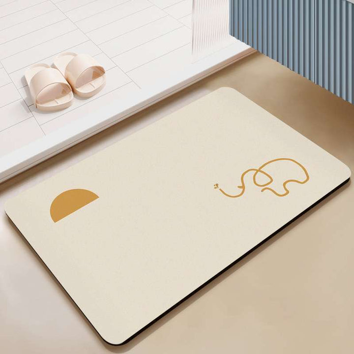 Decorative Elephant-Themed Floor Mat