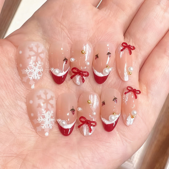 Festive Themed Holiday Press-On Nail Art Kalsten