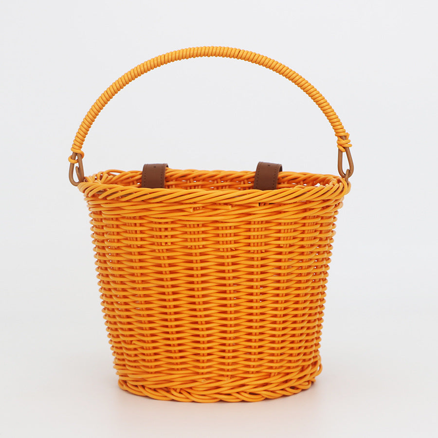 Practical hand basket with leather handles Kalsten