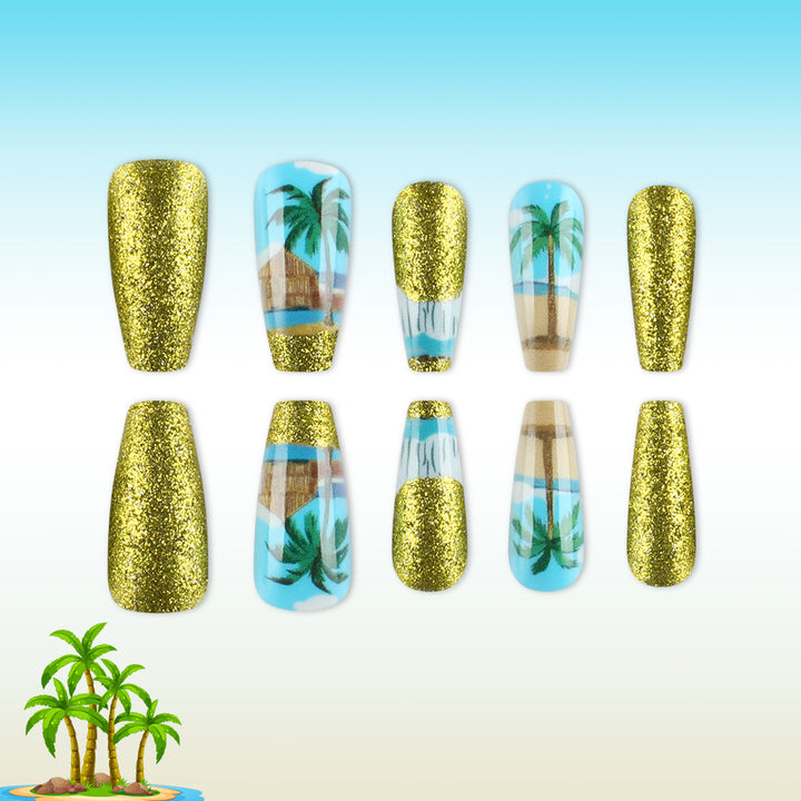 Tropical Paradise Press-On Nail Art Set Kalsten