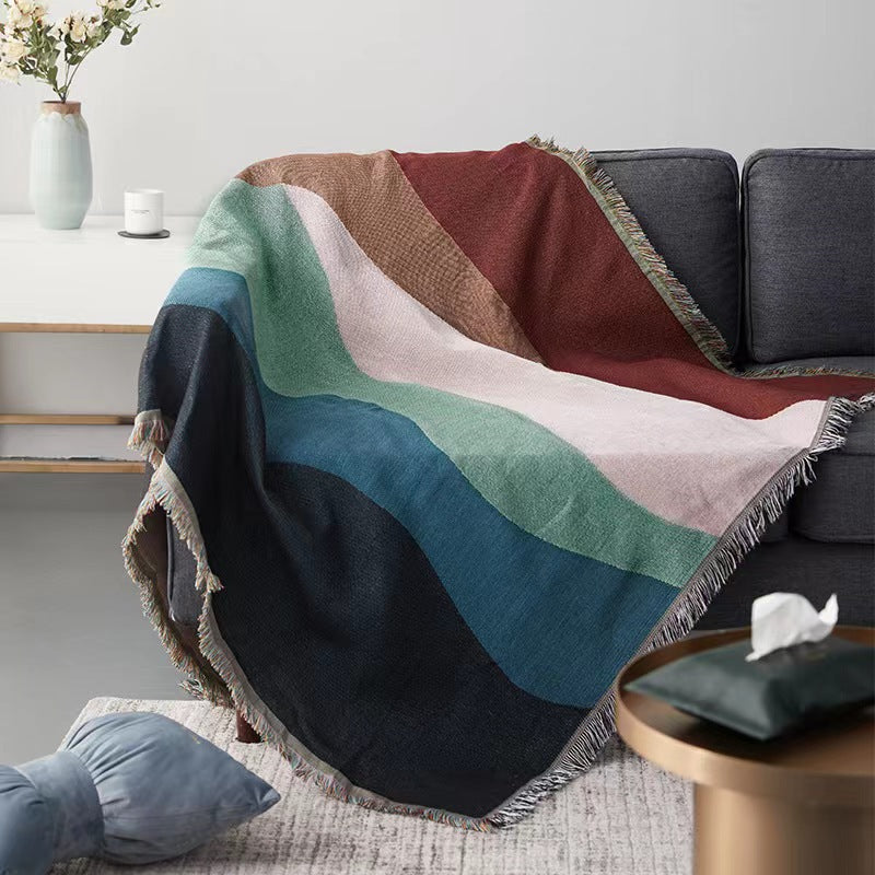 Premium Textured Fringed Throw Blanket