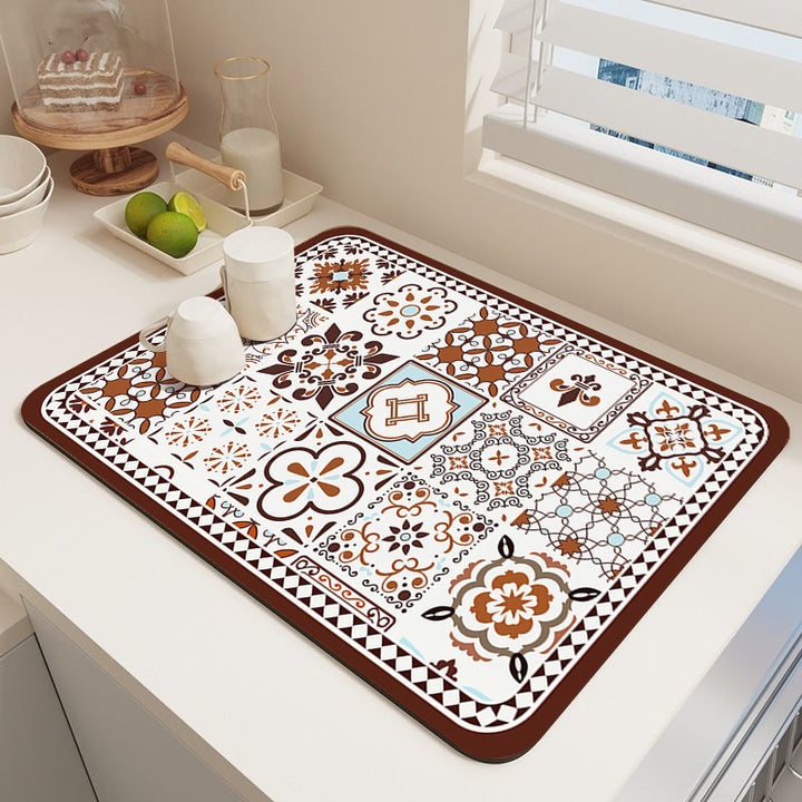 Elegant Mosaic Pattern Kitchen Mat Kalsten