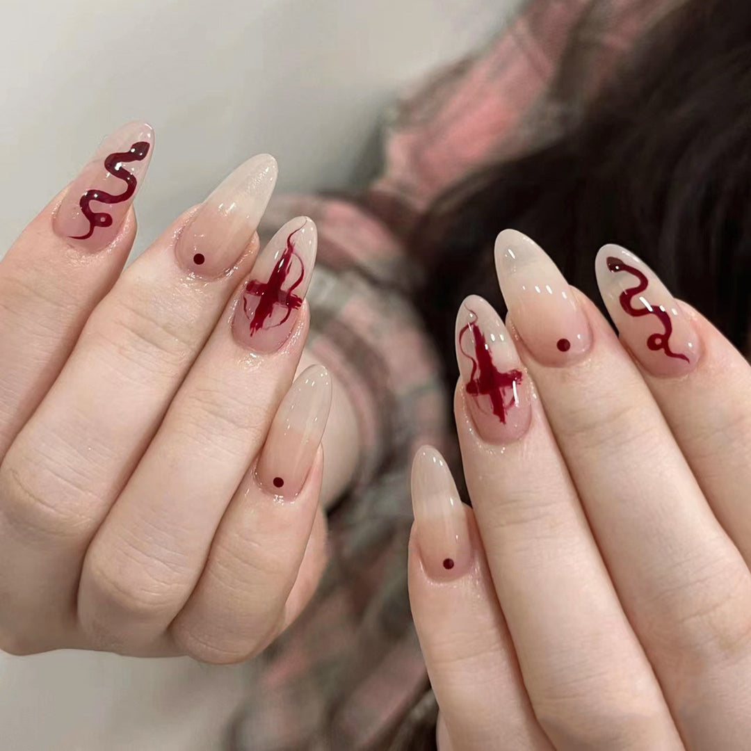 Artful nail extensions with unique design Kalsten
