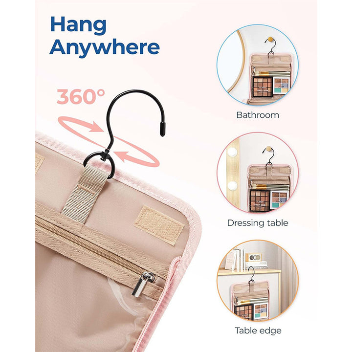 Cosmetic Organizer Bag with Removable Hook and Transparent Compartments Kalsten