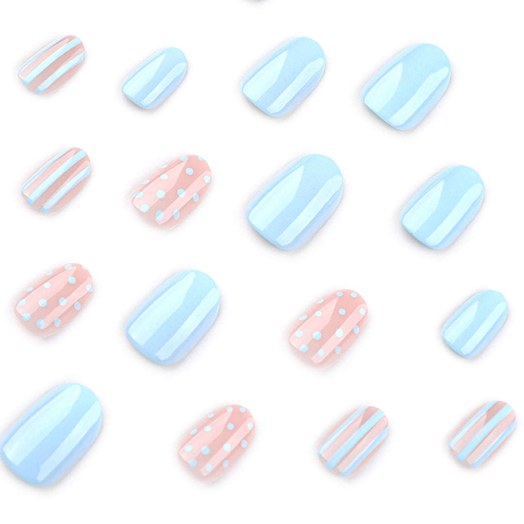 Creative Nail Art with Dots and Stripes Kalsten
