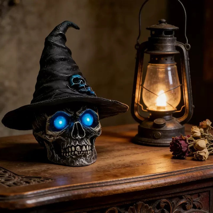 Decorative skull with witch hat Kalsten