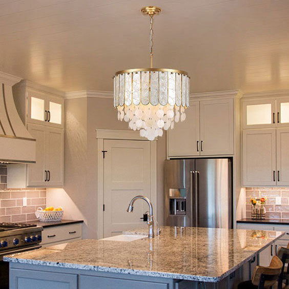Capiz Shell Layered Chandelier