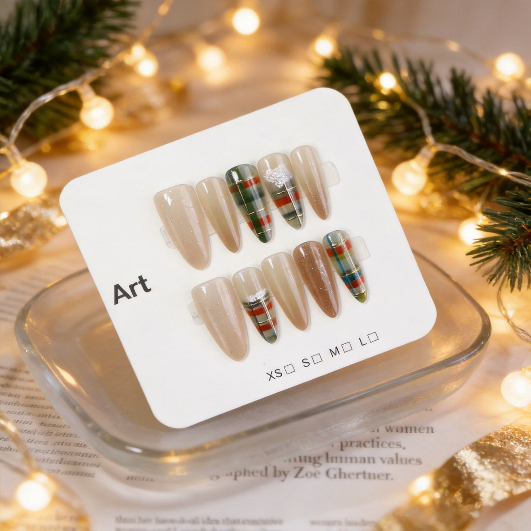 Modern Geometric Press-On Nail Set Kalsten