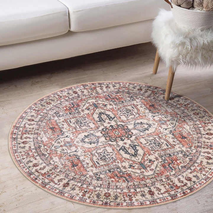 Round Vintage Pattern Area Rug