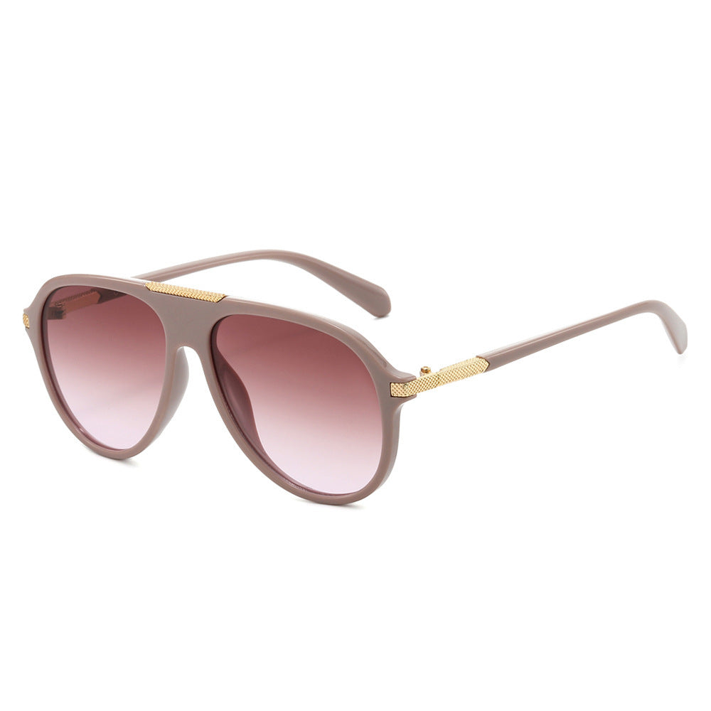 Oversized Aviator Sunglasses with Metallic Accents Kalsten