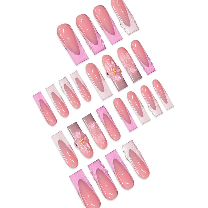 3D Floral Design Press-On Nails Kalsten