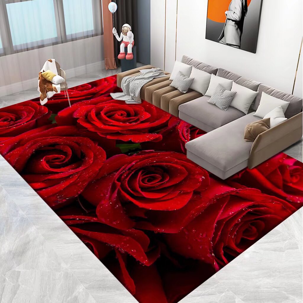 3D Printed Floral Area Rug Kalsten