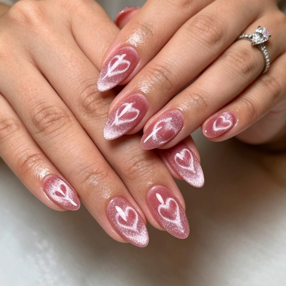 Artificial nails in romantic heart design Kalsten