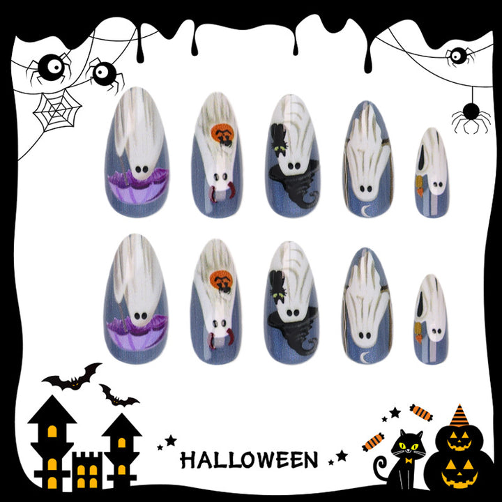 Halloween Nail Art Set with Creepy Ghost and Pumpkin Designs Kalsten