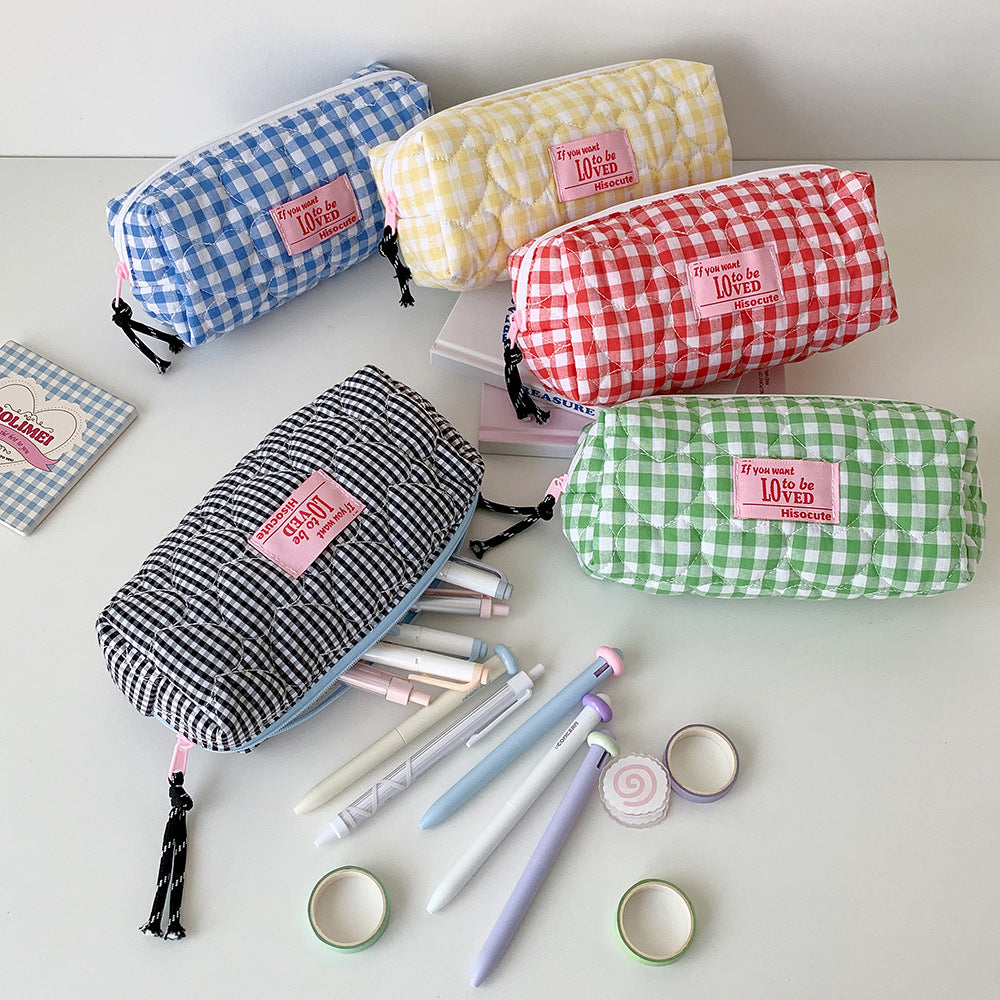Quilted Gingham Pencil Case Kalsten