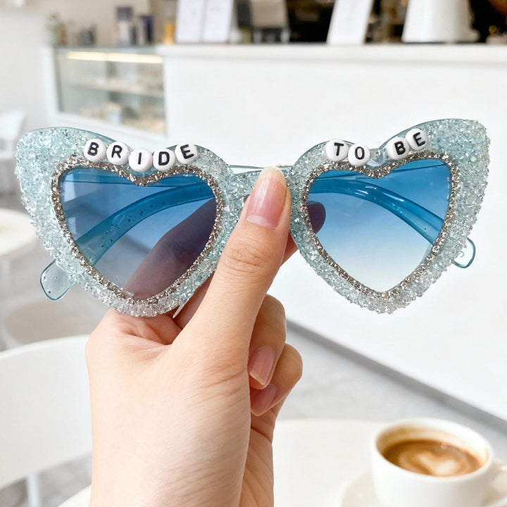 Rhinestone-Embellished Heart Sunglasses Kalsten