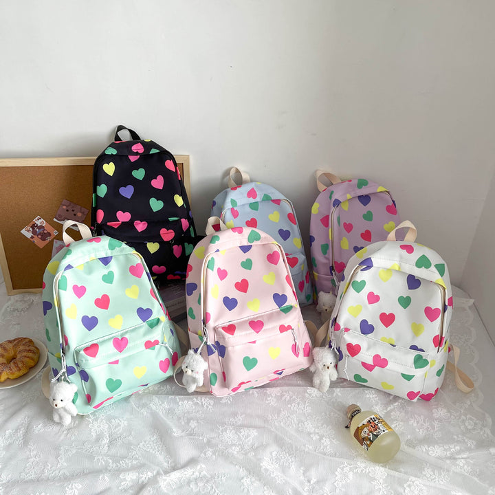 Heart-Patterned Casual Backpack Kalsten