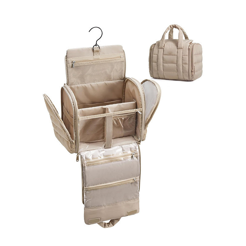 Cosmetic Organizer Bag with Removable Hook and Transparent Compartments Kalsten