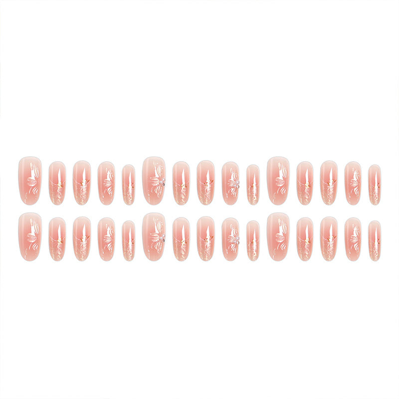 Acrylic nail set with filigree flower and glitter elements Kalsten