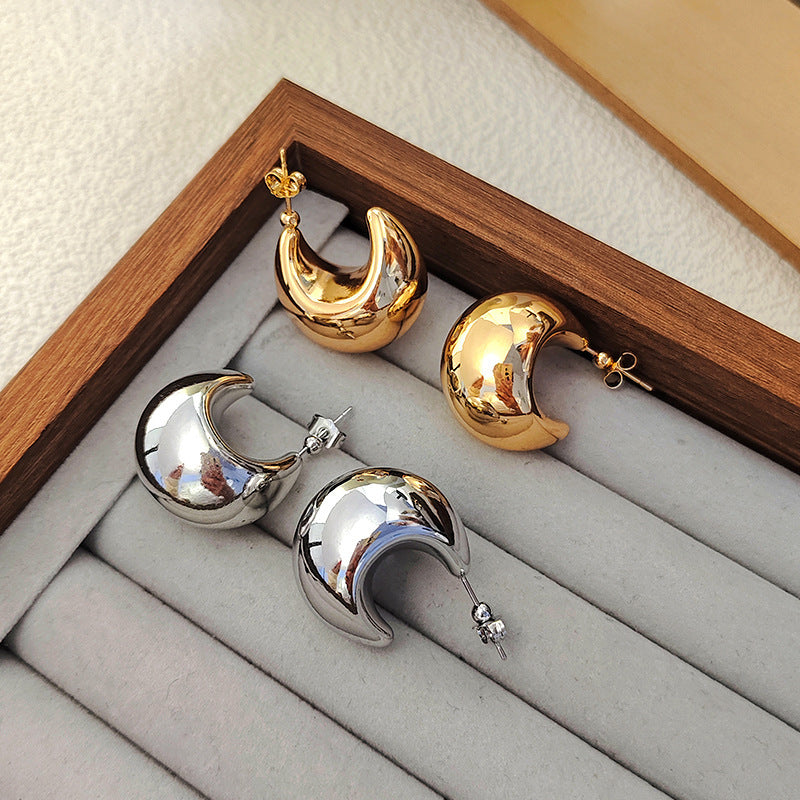 Shiny stainless steel stud earrings Kalsten