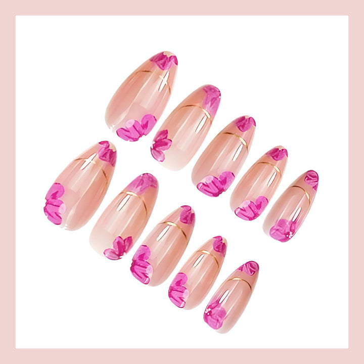 Artificial nails with floral decorations Kalsten