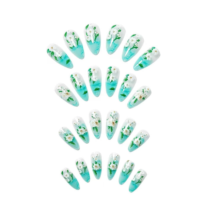 Elegant Artificial Nails in Floral Design Kalsten