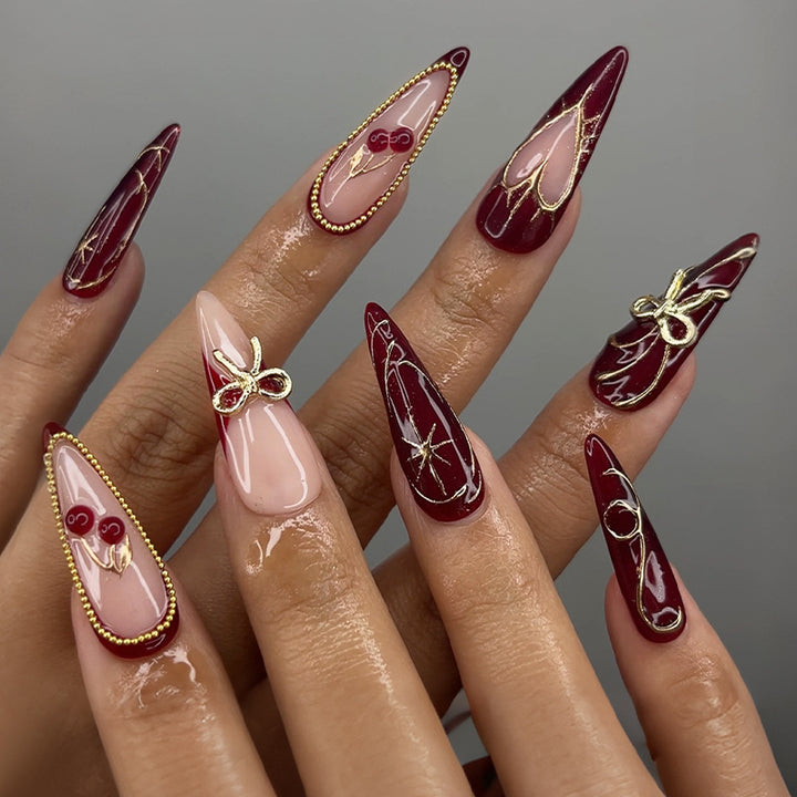 Premium Artistic Stiletto Press-On Nail Design Kalsten
