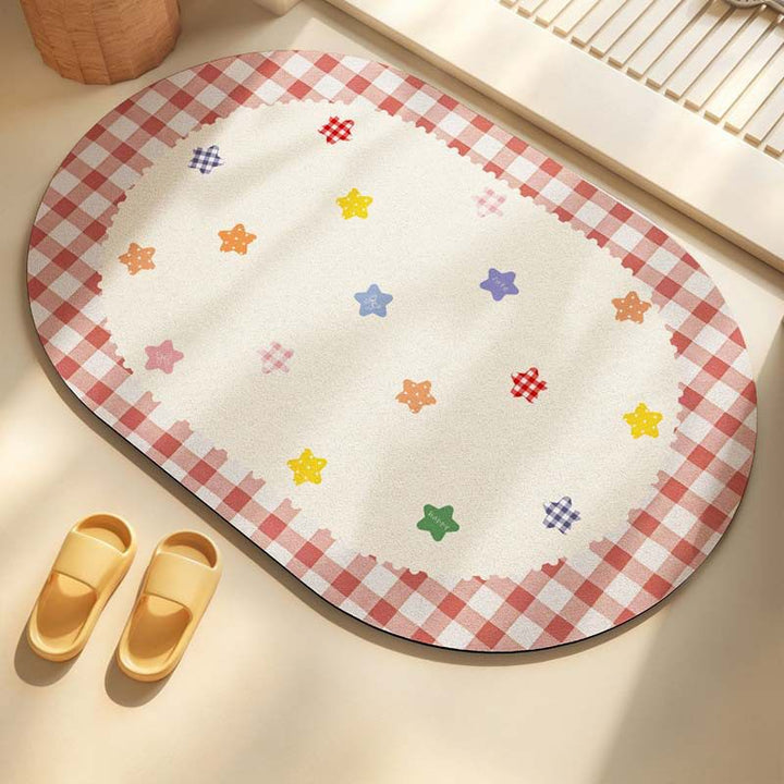 Decorative Flower-Themed Bath Mat