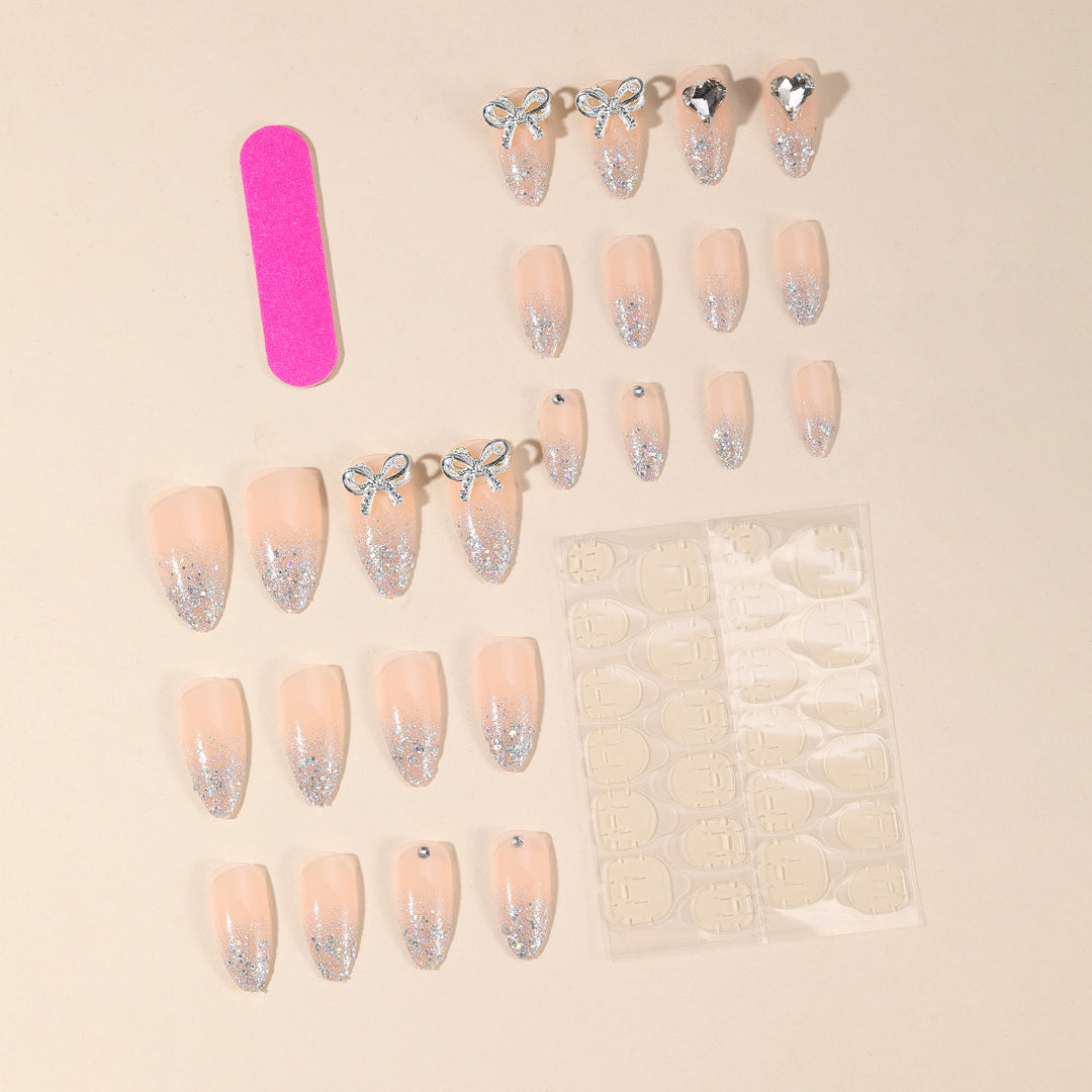 Glittering Rhinestone Accent Nail Art Extensions Kalsten