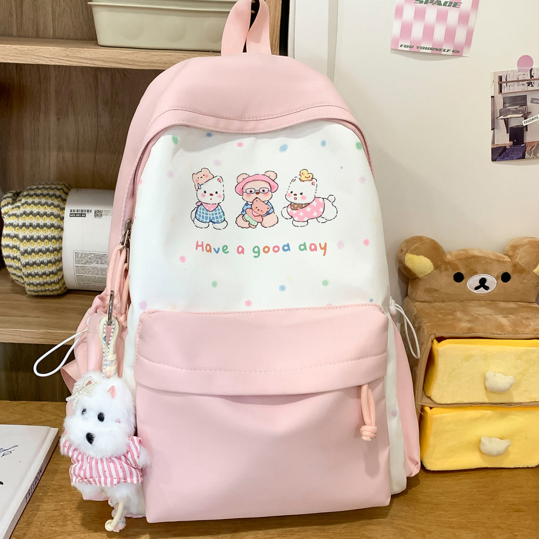 Cute Character Print Backpack