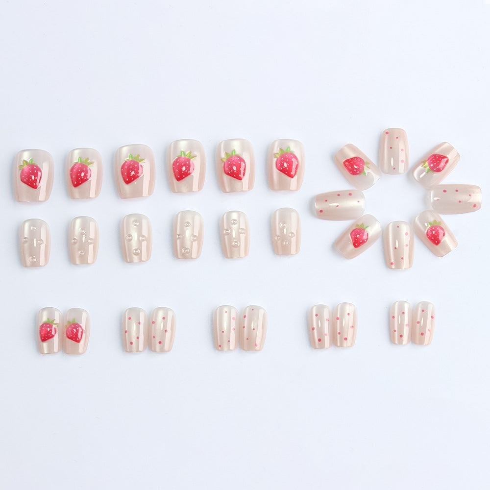 Strawberry-Themed Decorative Press-On Nails Kalsten